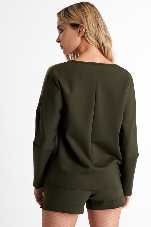 Shan Sofia 3D Mesh and 3D jersey long sleeve top